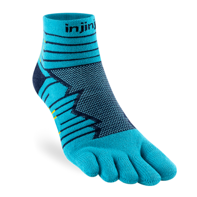Injinji toe socks Ultra Run Mini-Crew front pacific blue